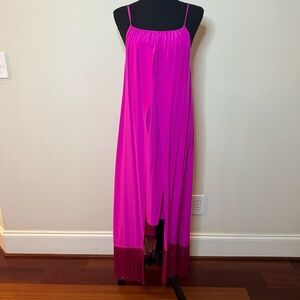Trina Turk Pink Fringe Kearney Silk Shift Dress